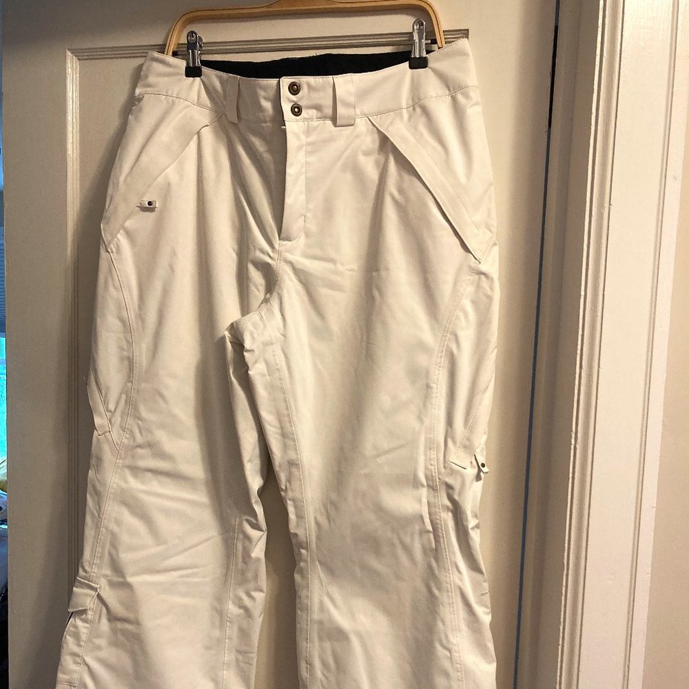 Columbia white ski pants w/ vents women's size Large
